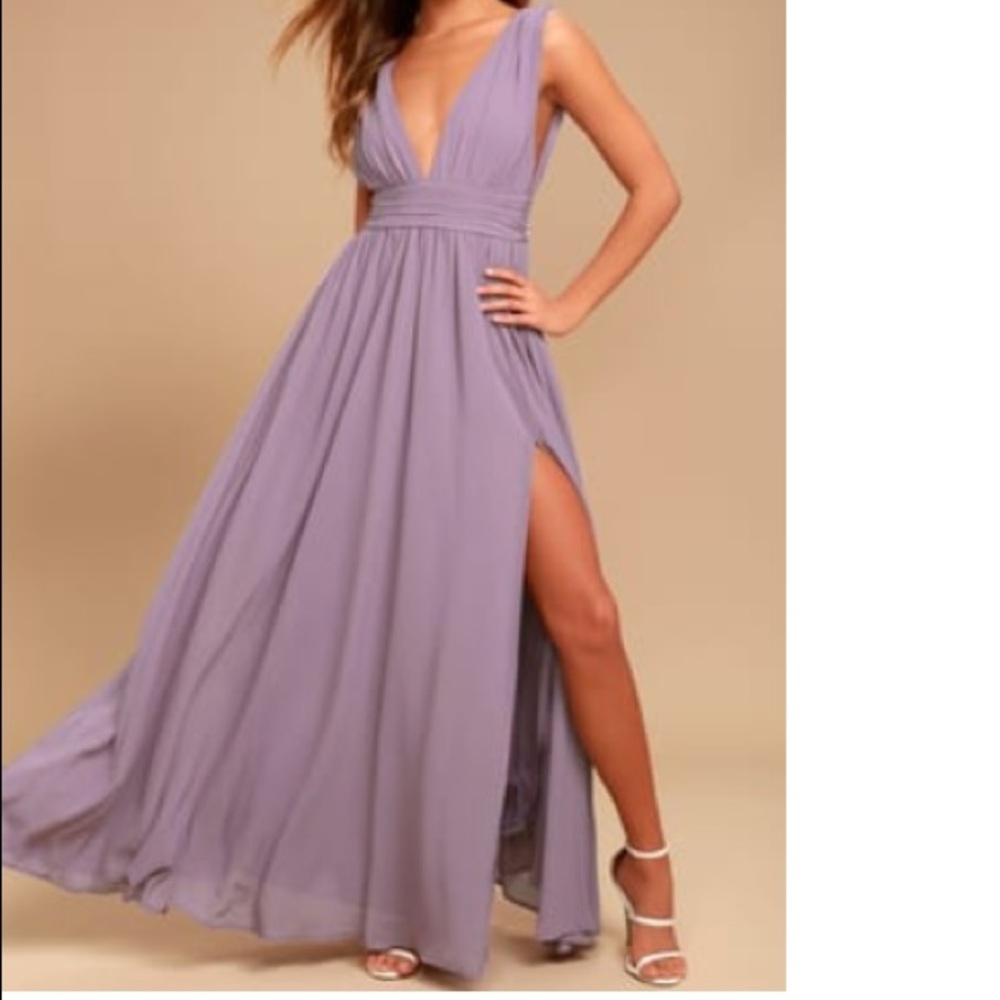 Lulus Heavenly Hues maxi dress in Dusty purple